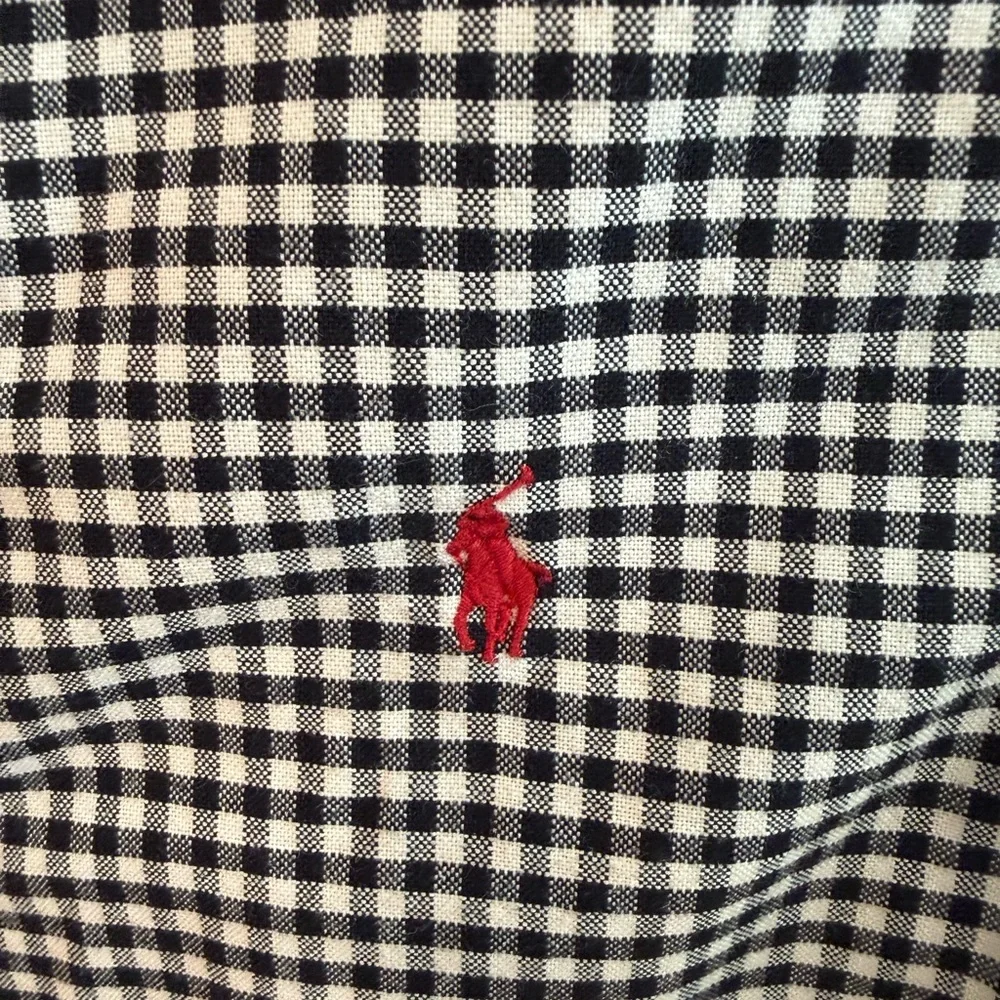 Ralph Lauren Boys Black and White Plaid Shirt